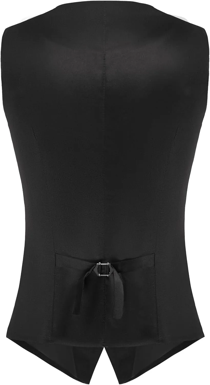 KANCY KOLE Women's Vintage Vest Fully Lined Formal Business Dress Suits Button Down Steampunk Waistcoat