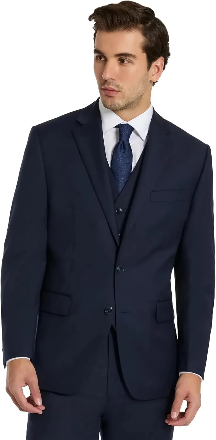 Michael Kors Mens 3-Piece Classic Fit Suit Separates | Blazer, Vest & Pants, Perfect for Weddings, Proms & Formal Events