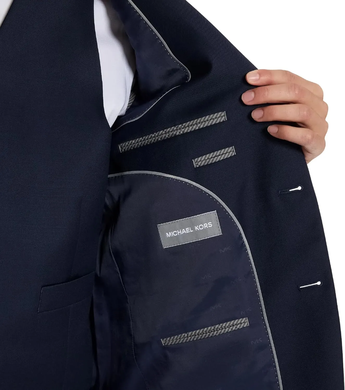 Michael Kors Mens 3-Piece Classic Fit Suit Separates | Blazer, Vest & Pants, Perfect for Weddings, Proms & Formal Events