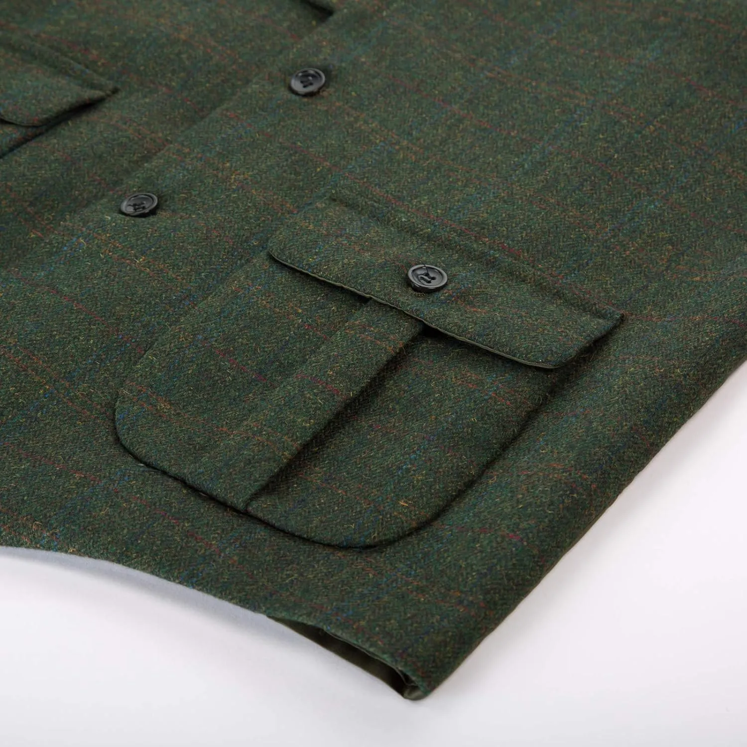 PJ PAUL JONES Mens Western Herringbone Suit Vest Tweed Wool Blend Slim Fit Waistcoat