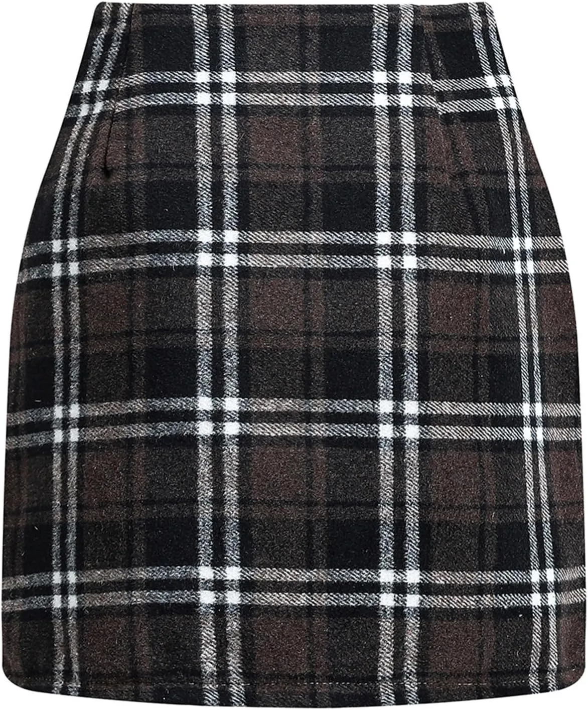 Plaid Skirt High Waist Bodycon Pencil Wool Mini Skirts for Women Stretch Flannel Skirt Fall Outfits 2025 Casual Dress