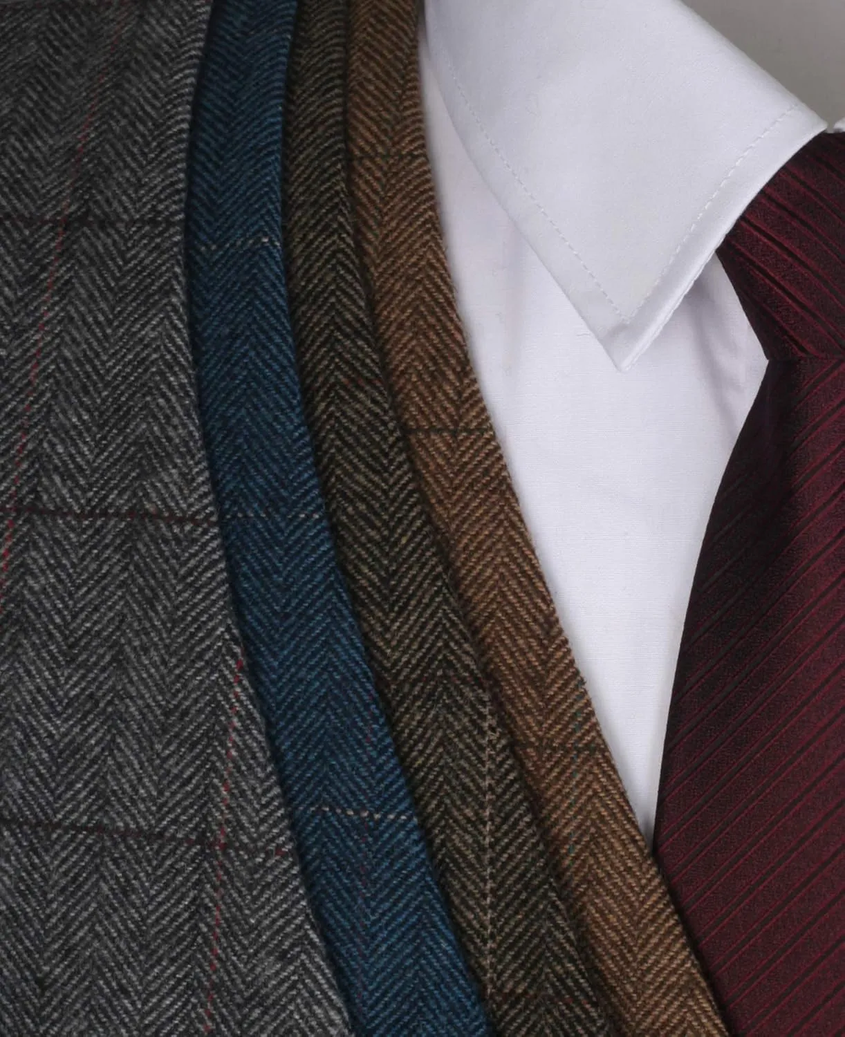 Ruth&Boaz 2Pockets 5Buttons Wool Herringbone Tweed Business Suit Vest
