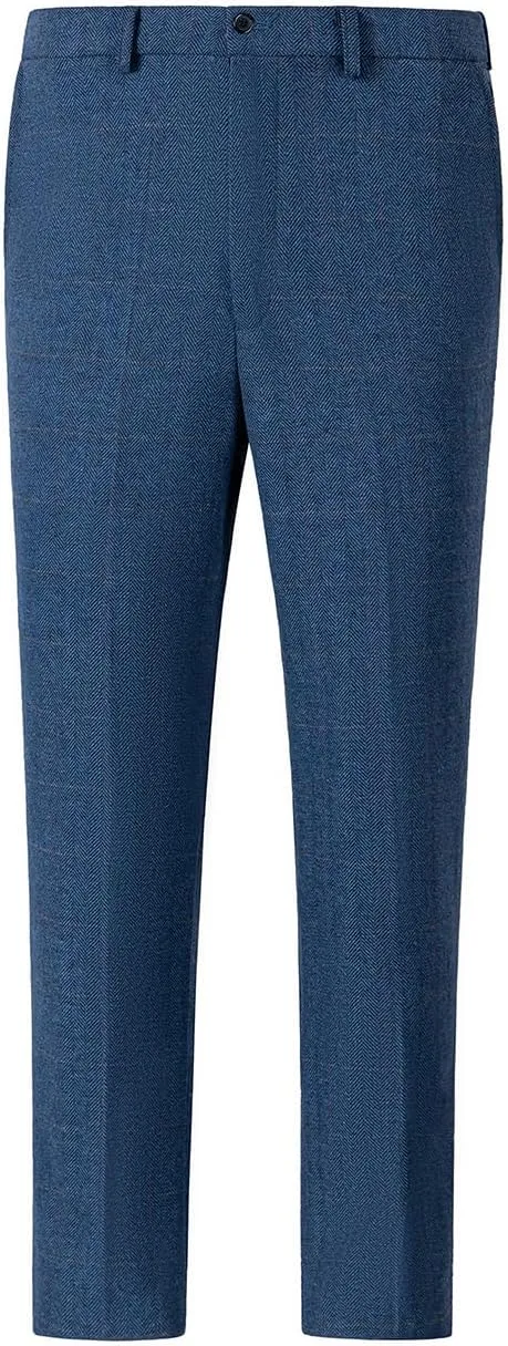 SevenBoy Men's Dress Pants Tweed Plaid Classic Fit Siut Separates Slim Stylish Wool Casual Business Suit Pants