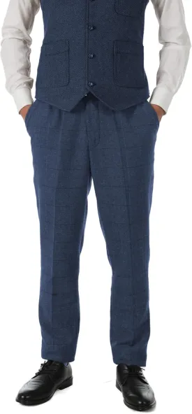 SevenBoy Men's Dress Pants Tweed Plaid Classic Fit Siut Separates Slim Stylish Wool Casual Business Suit Pants
