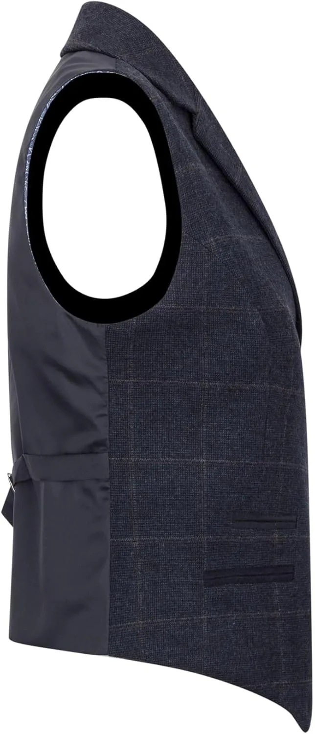TruClothing Women's Waistcoat Wool Blend Tweed Herringbone Checkered Tailored Fit Ladies Vest