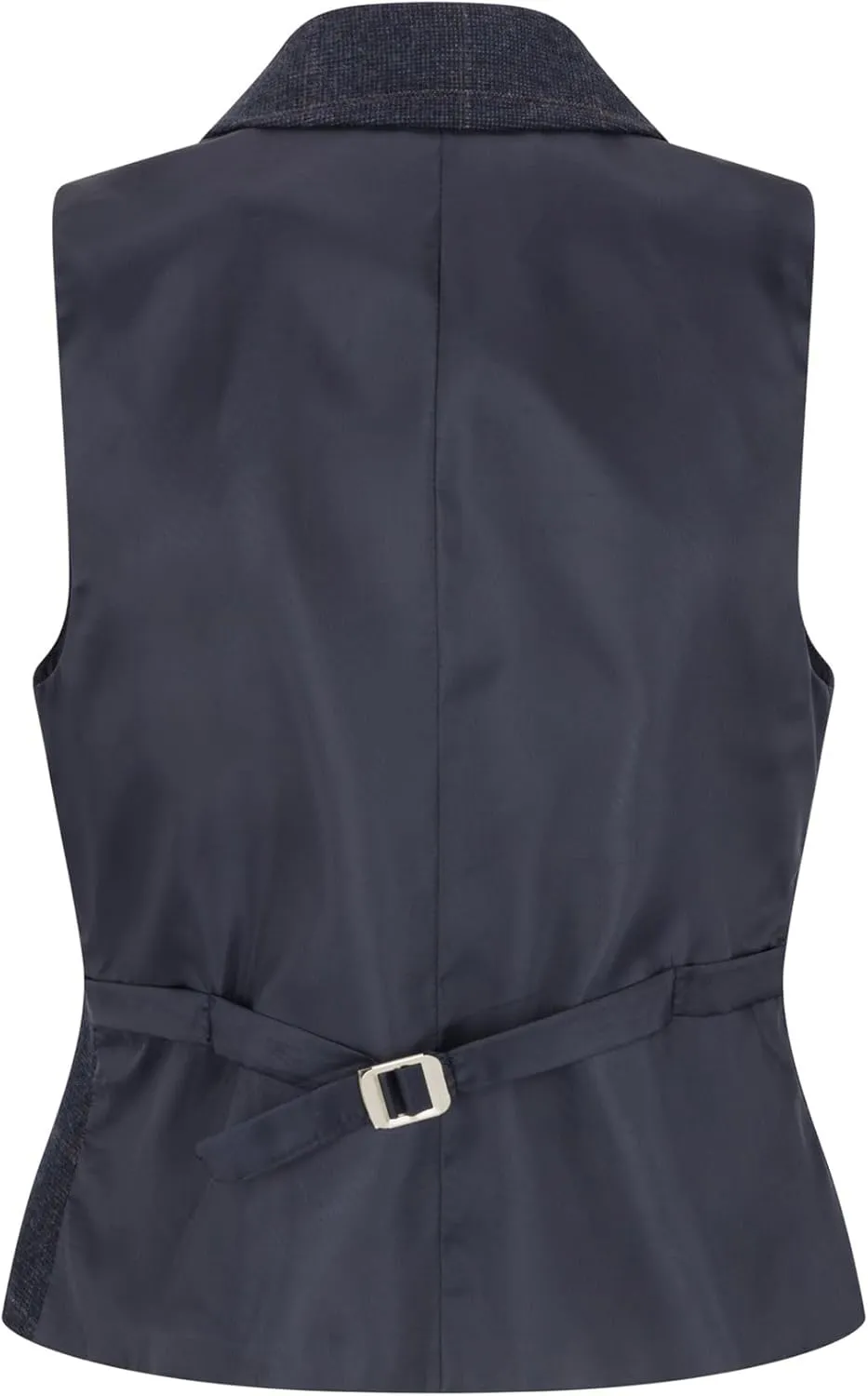 TruClothing Women's Waistcoat Wool Blend Tweed Herringbone Checkered Tailored Fit Ladies Vest