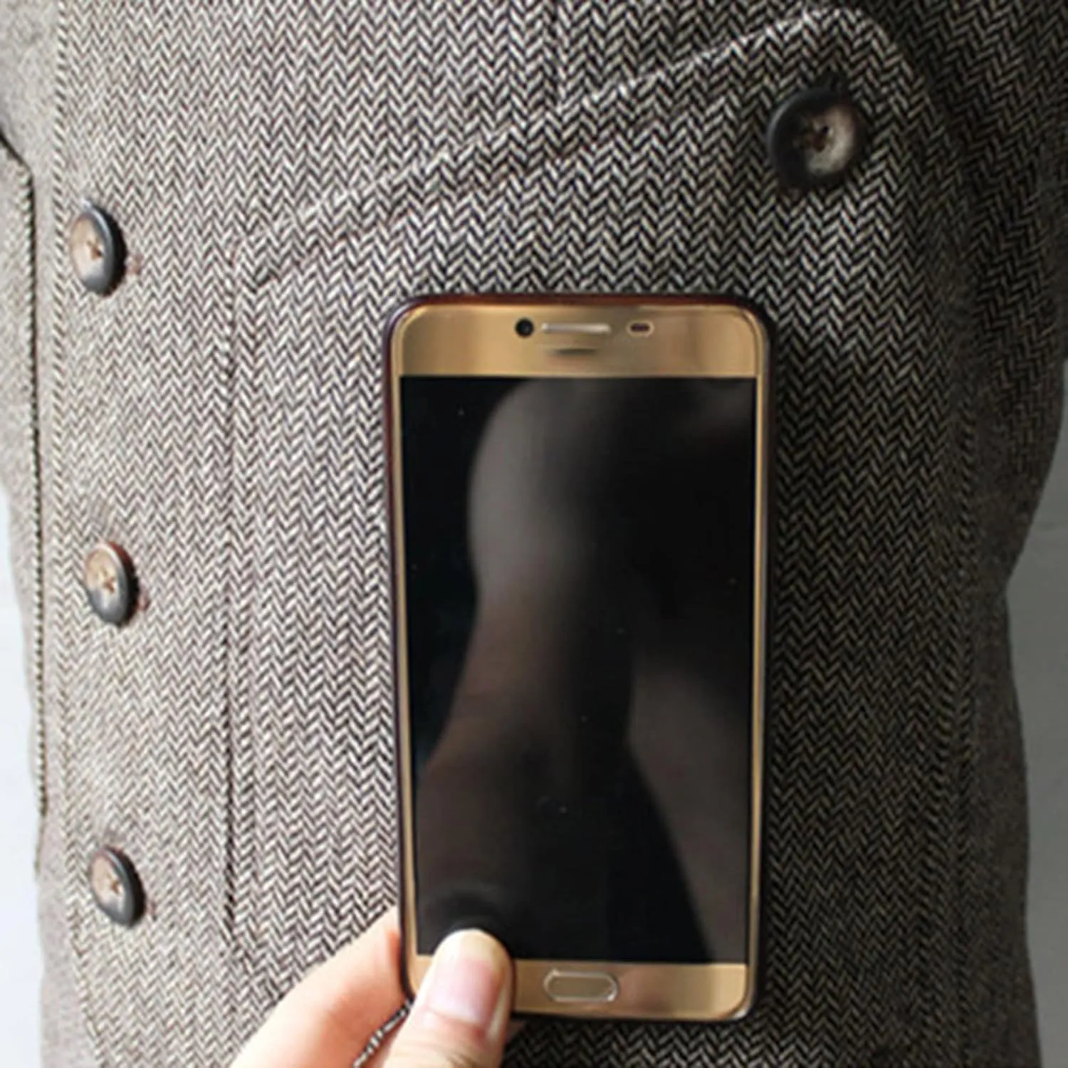Vest for Men Formal Dress Business Casual Herringbone Tweed Vest Jacket for Men Waistcoat