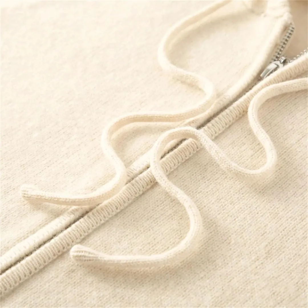 WomenS Casual Hooded Sleeveless Merino Wool Cardigan Vest Sweater Zipper Closure Knit Hoodie Tank Top